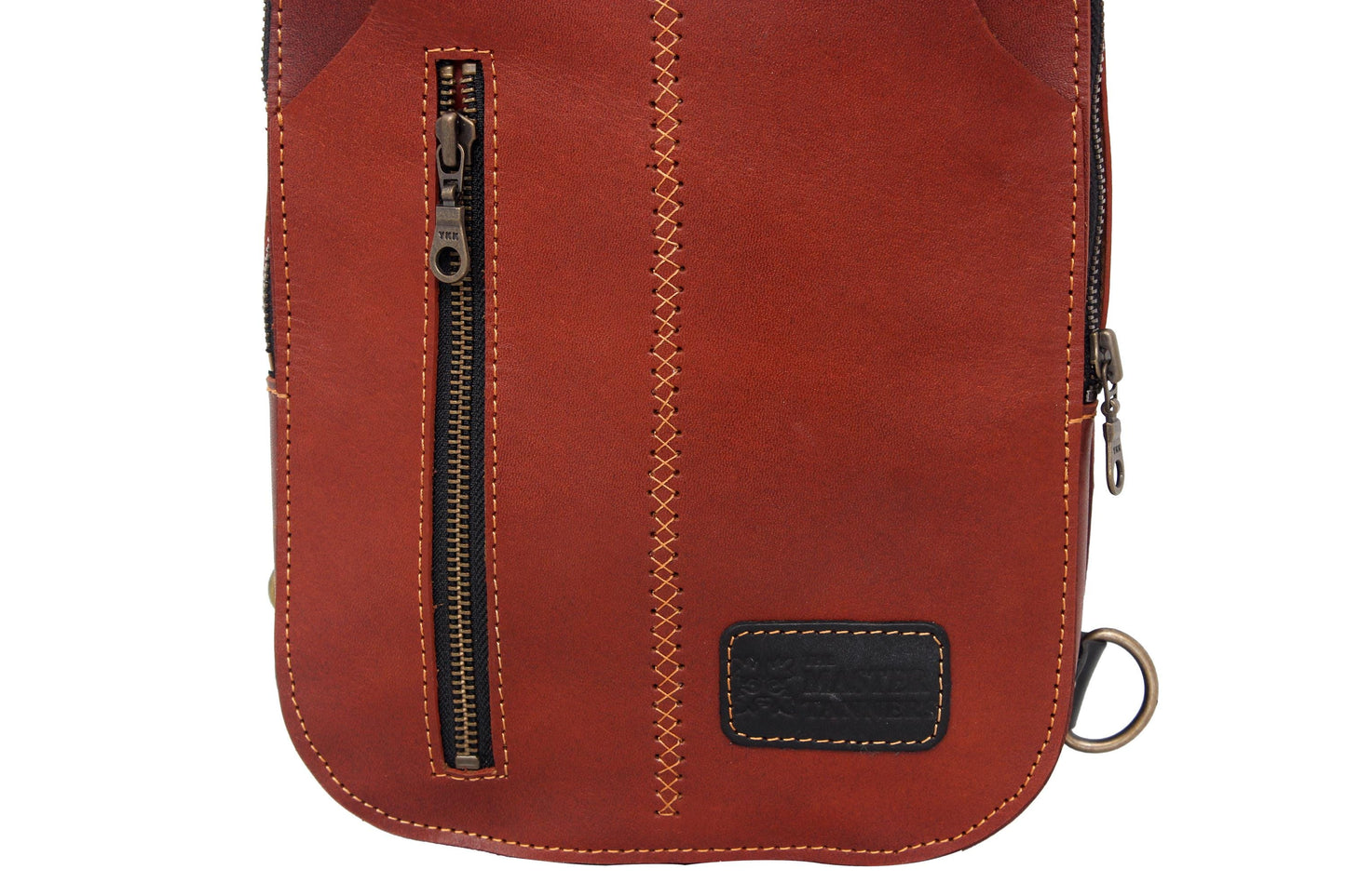 Handmade Leather Sling Bag: Unisex Cowhide Messenger Bag