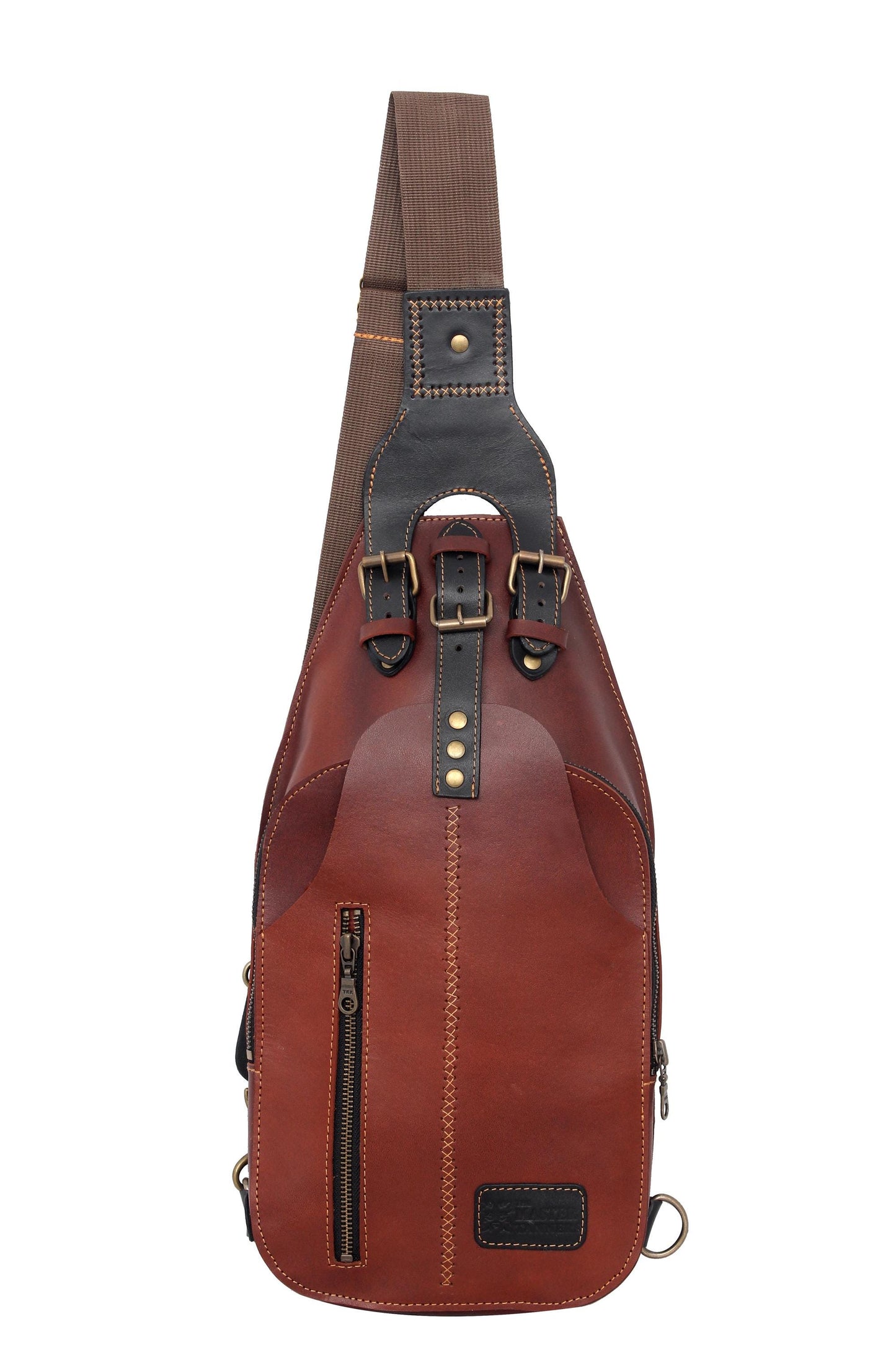 Set of 2 Leather Sling Bags: Handmade Cowhide Crossbody Messenger