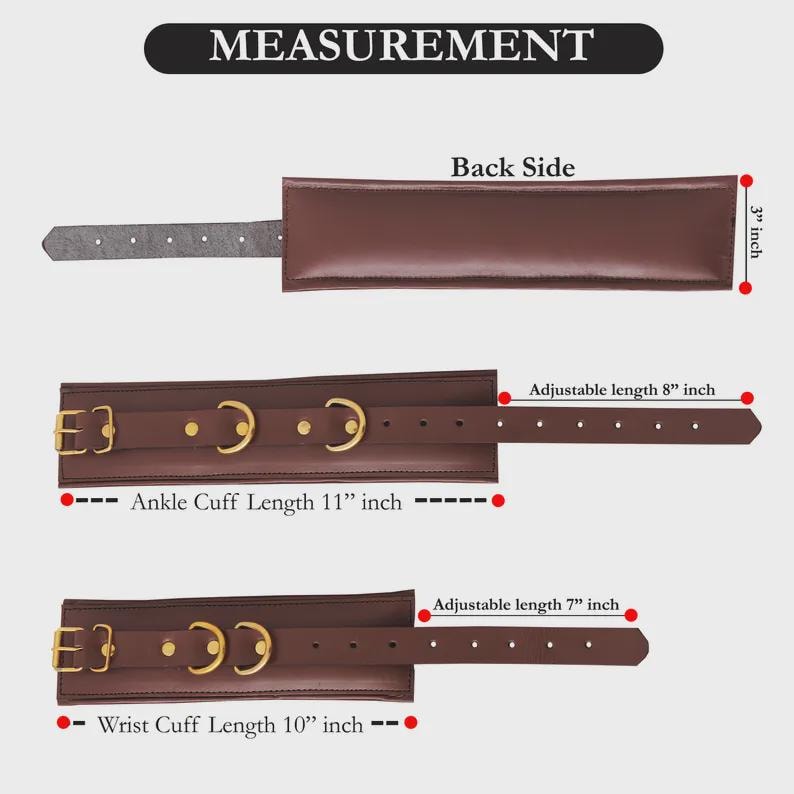 Premium Leather Restraint Cuffs Set 4-piece