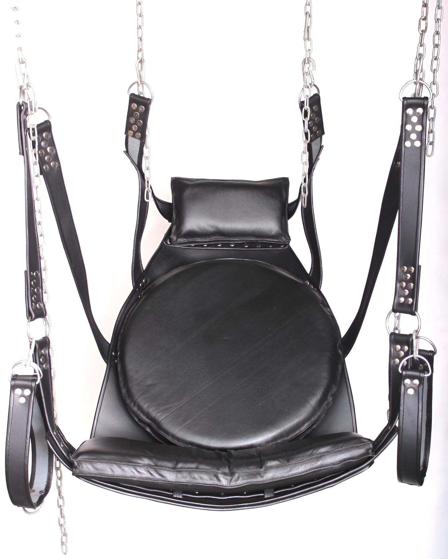 Premium Handmade Black Leather Swing – Heavy-Duty Hanging Sling for Intimate Couples Play – Durable & Stylish Adult Hammock