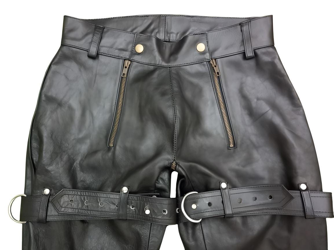 Genuine Sheep Leather Pants - Leather Gay Pant And Chaps, Men Trousers, Biker Uniform, Partywear