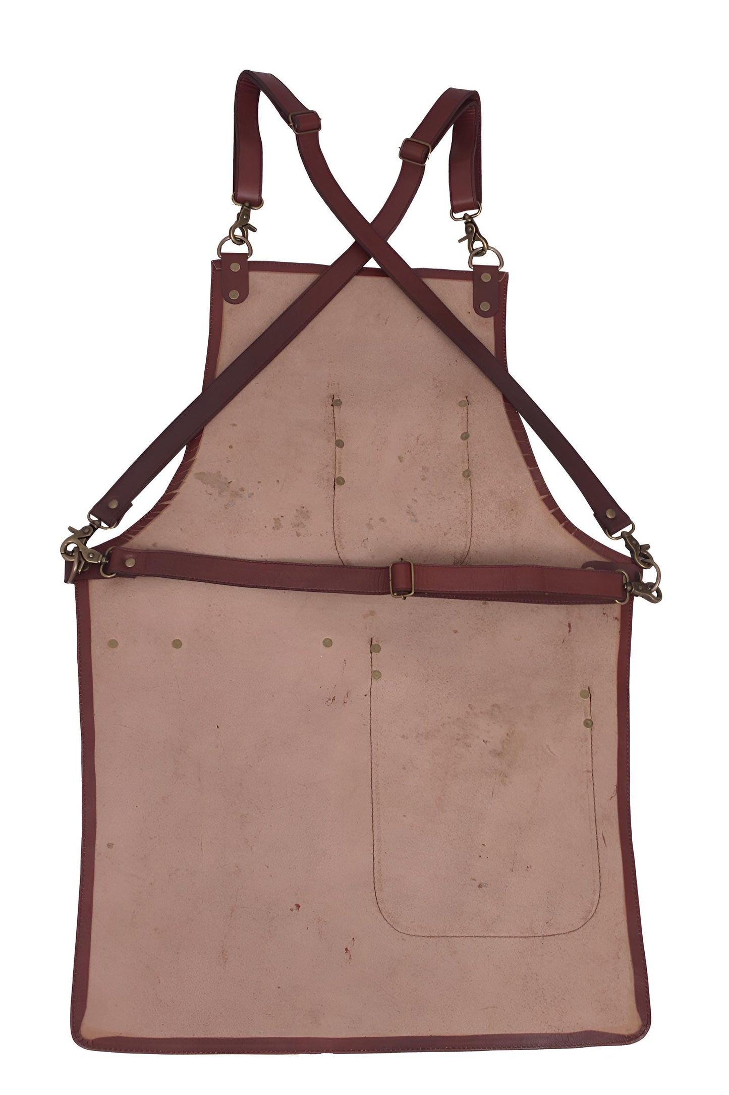 Full Grain Leather Apron – Handmade Cross-Back Work Apron for Professionals