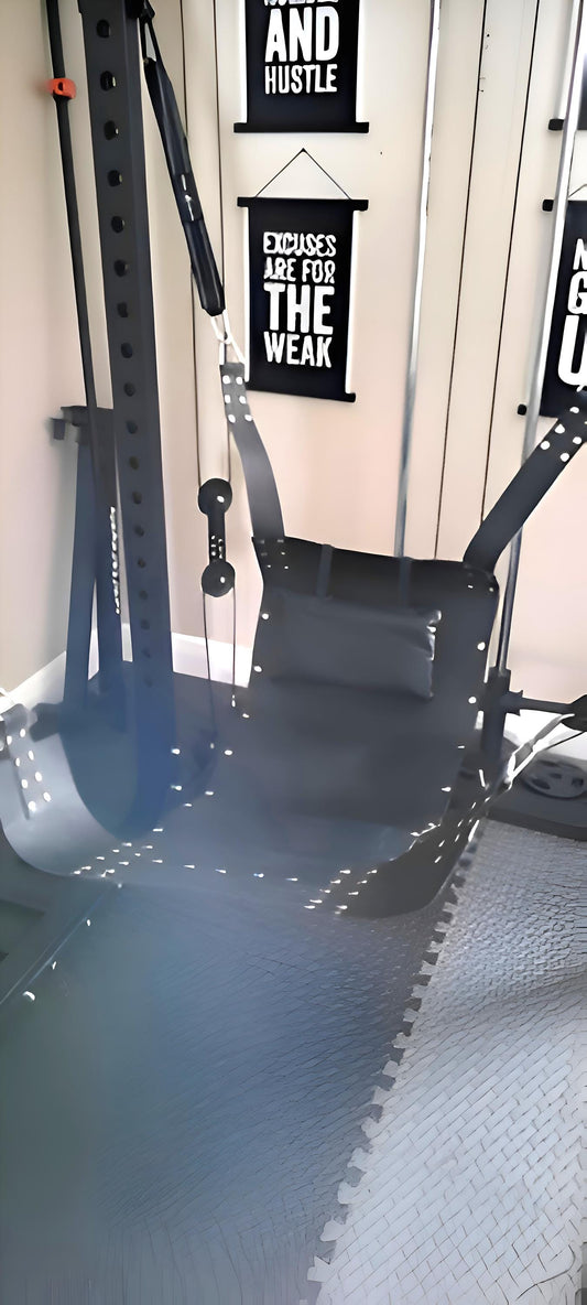 Premium Handmade Black Leather Swing – Heavy-Duty Hanging Sling for Intimate Couples Play – Durable & Stylish Adult Hammock