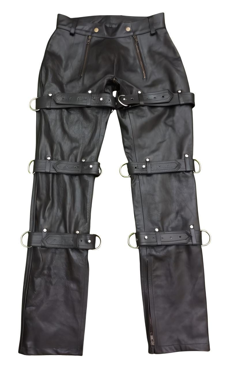 Genuine Sheep Leather Pants - Leather Gay Pant And Chaps, Men Trousers, Biker Uniform, Clubwear