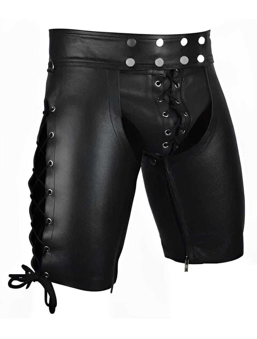 Genuine Leather Clubwear Shorts – Men’s Cowhide Leather Shorts