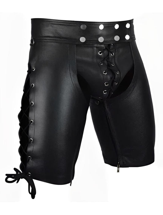 Genuine Leather Clubwear Shorts – Men’s Cowhide Leather Shorts