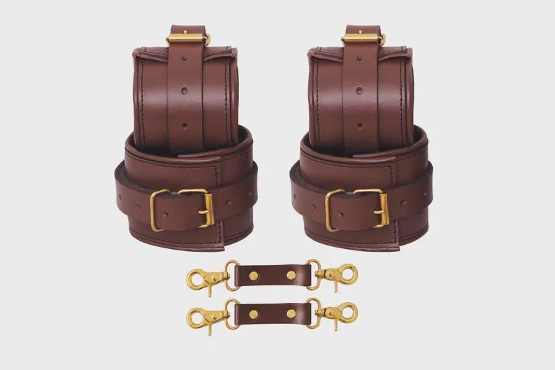 Premium Leather Restraint Cuffs Set 4-piece