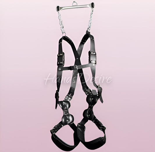 Genuine Leather Hanging Love Sling for Couples – Adjustable Support Swing