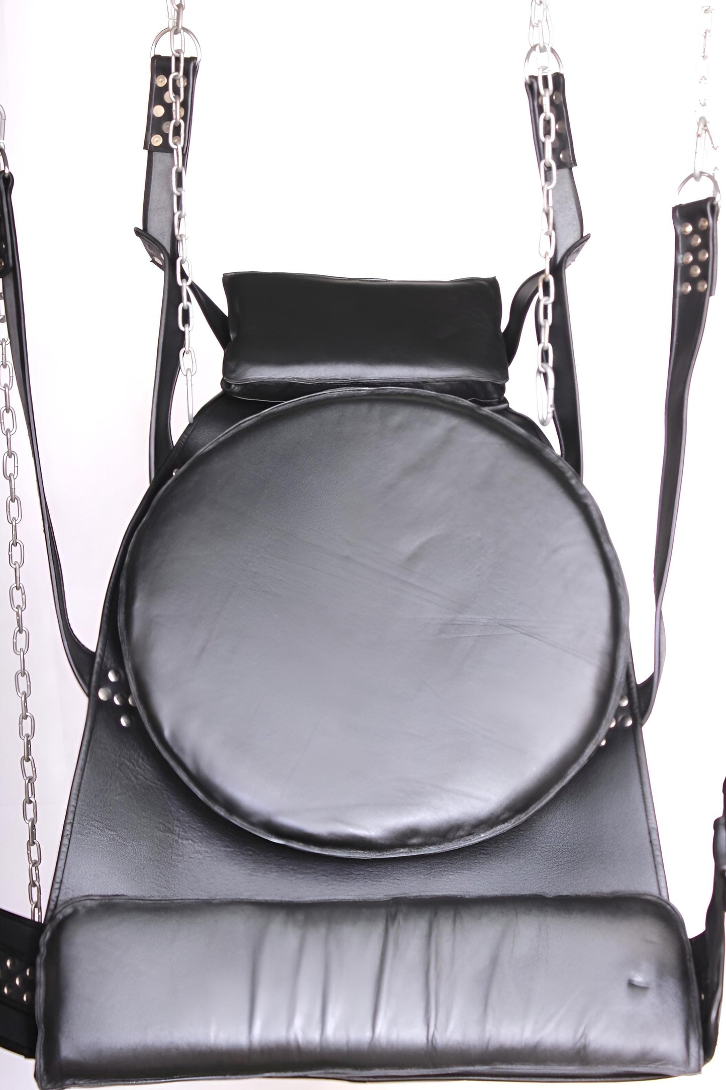 Premium Handmade Black Leather Swing – Heavy-Duty Hanging Sling for Intimate Couples Play – Durable & Stylish Adult Hammock