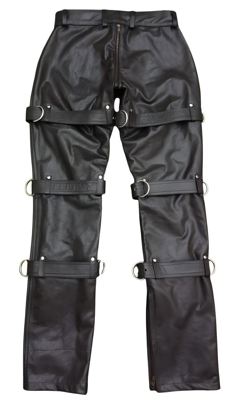 Genuine Sheep Leather Pants - Leather Gay Pant And Chaps, Men Trousers, Biker Uniform, Clubwear