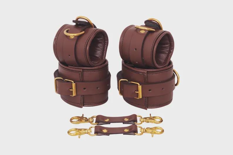 Premium Leather Restraint Cuffs Set 4-piece