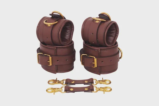 Premium Leather Restraint Cuffs Set 4-piece