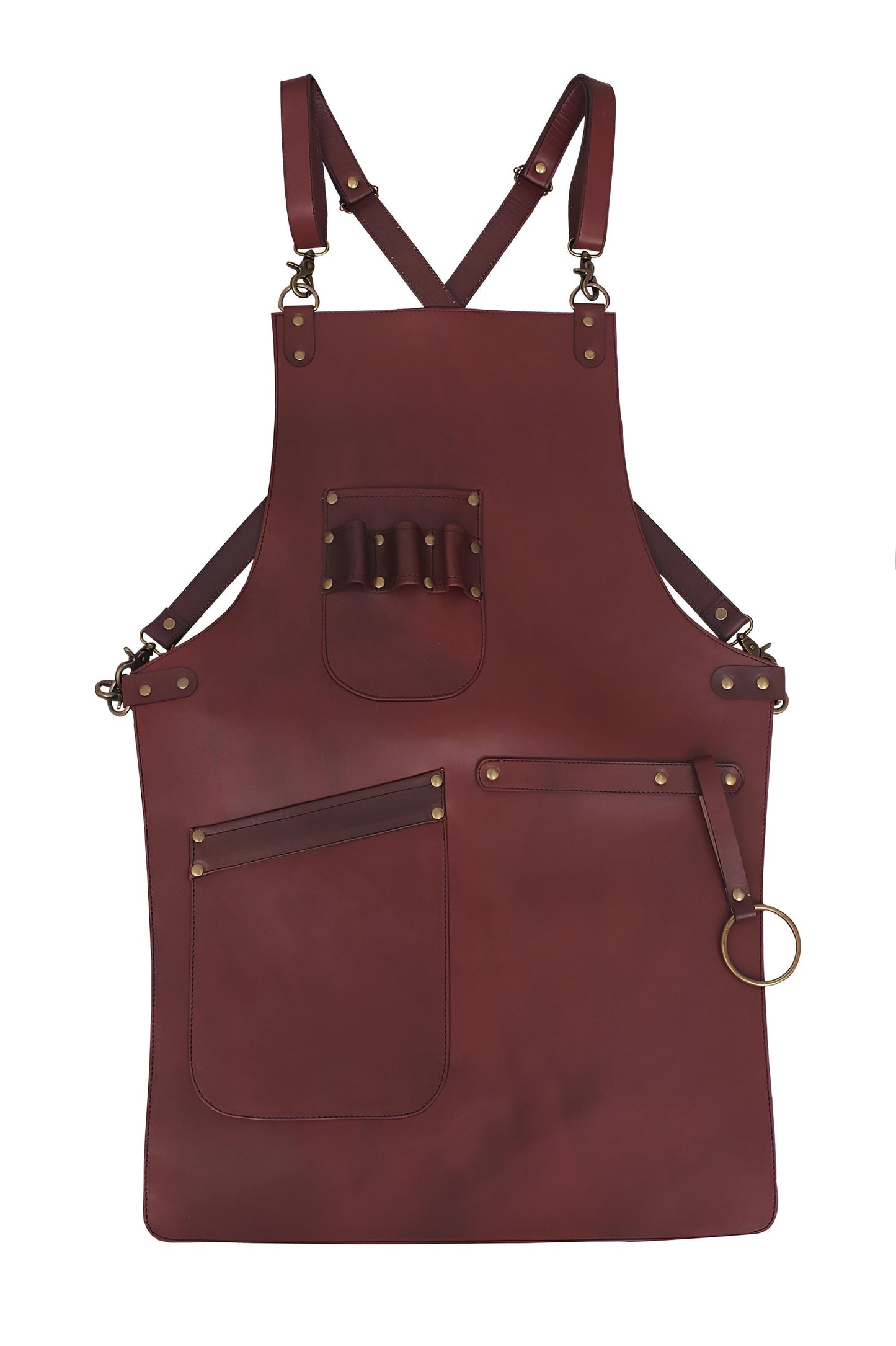 Full Grain Leather Apron – Handmade Cross-Back Work Apron for Professionals