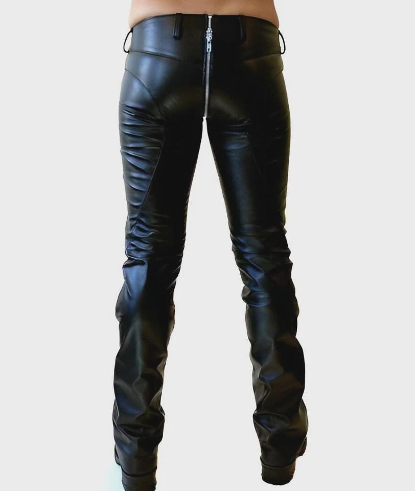 Handmade Leather Biker Pants - Punk Gothic Style