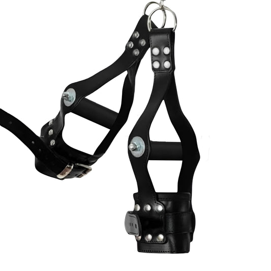Leather Wrist Suspension Cuffs – Adjustable Padded Cuffs with Steel Hardware