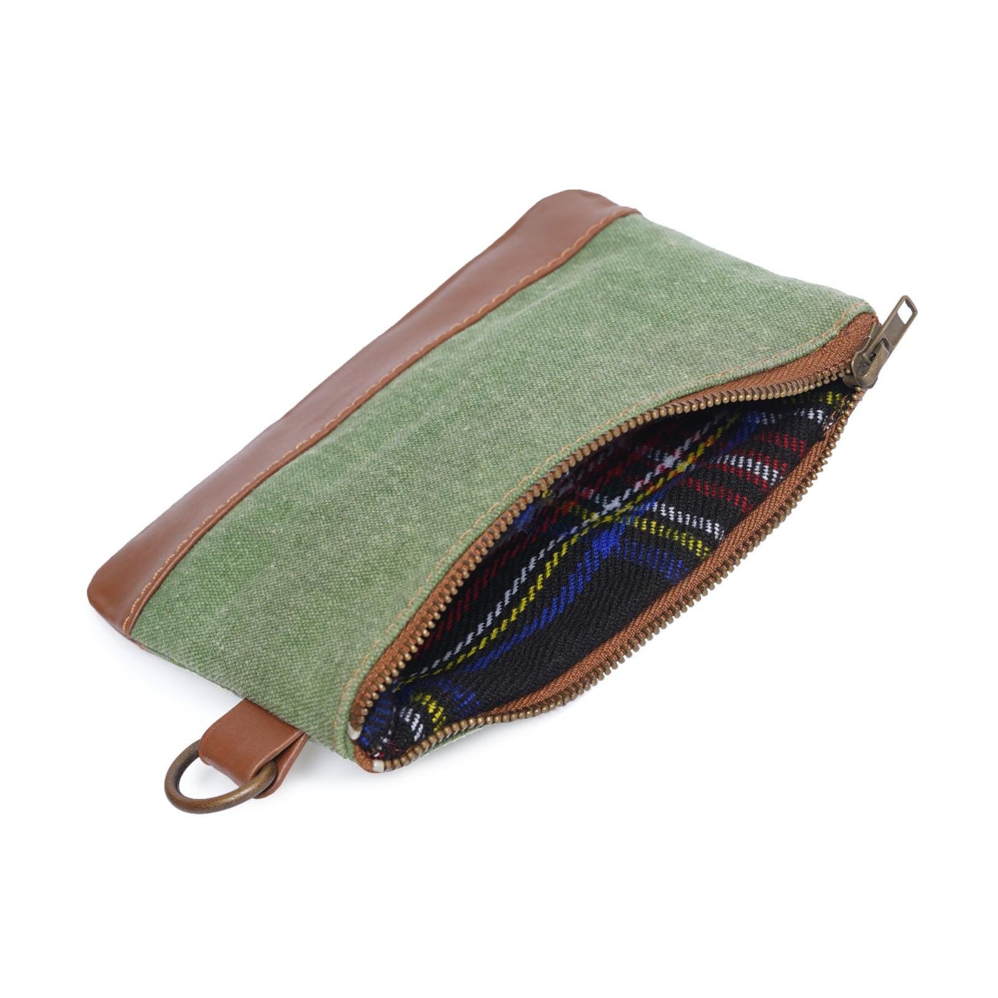 Handmade Canvas Leather Golf Pouch: Valuables Accessory Bag