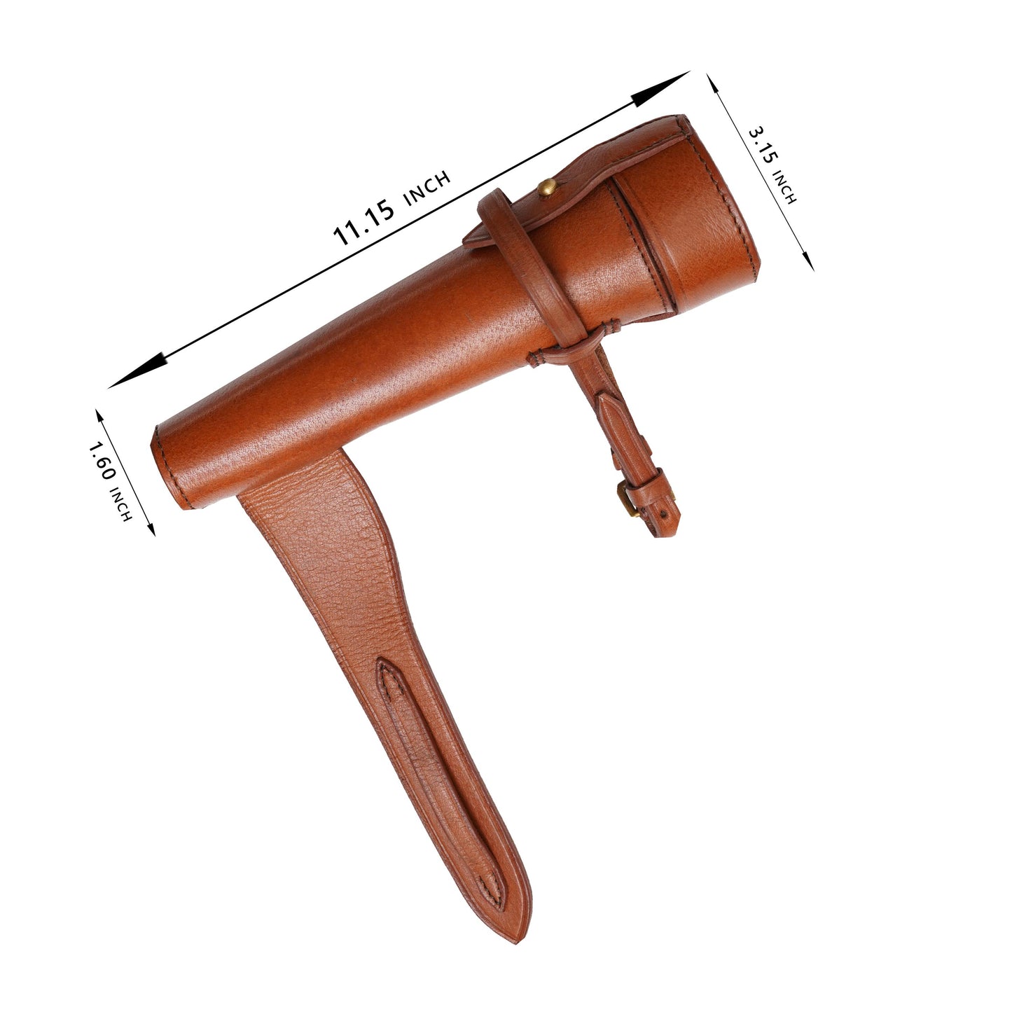 Hand-stitched Leather & Stainless Steel Flask with Saddle Strap