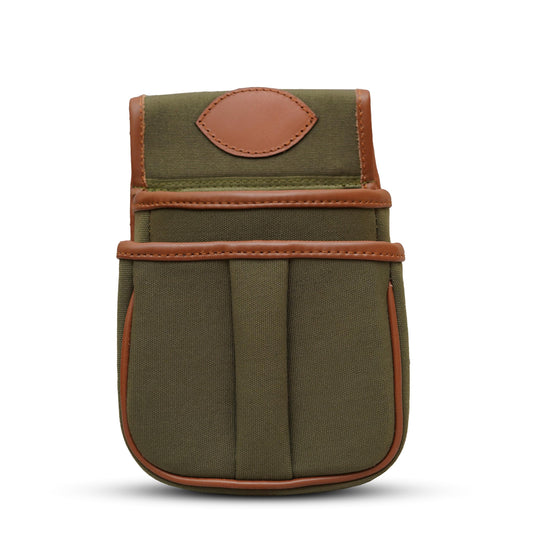 Canvas & Leather Cartridge Belt Pouch: Rustic Country Style Field Bag