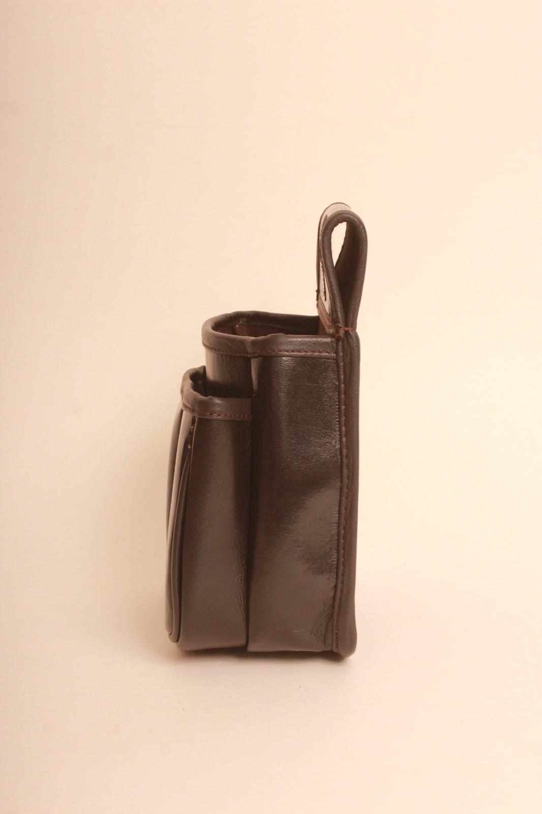 Handmade Leather Belt Pouch with Loop: Rustic Utility Storage