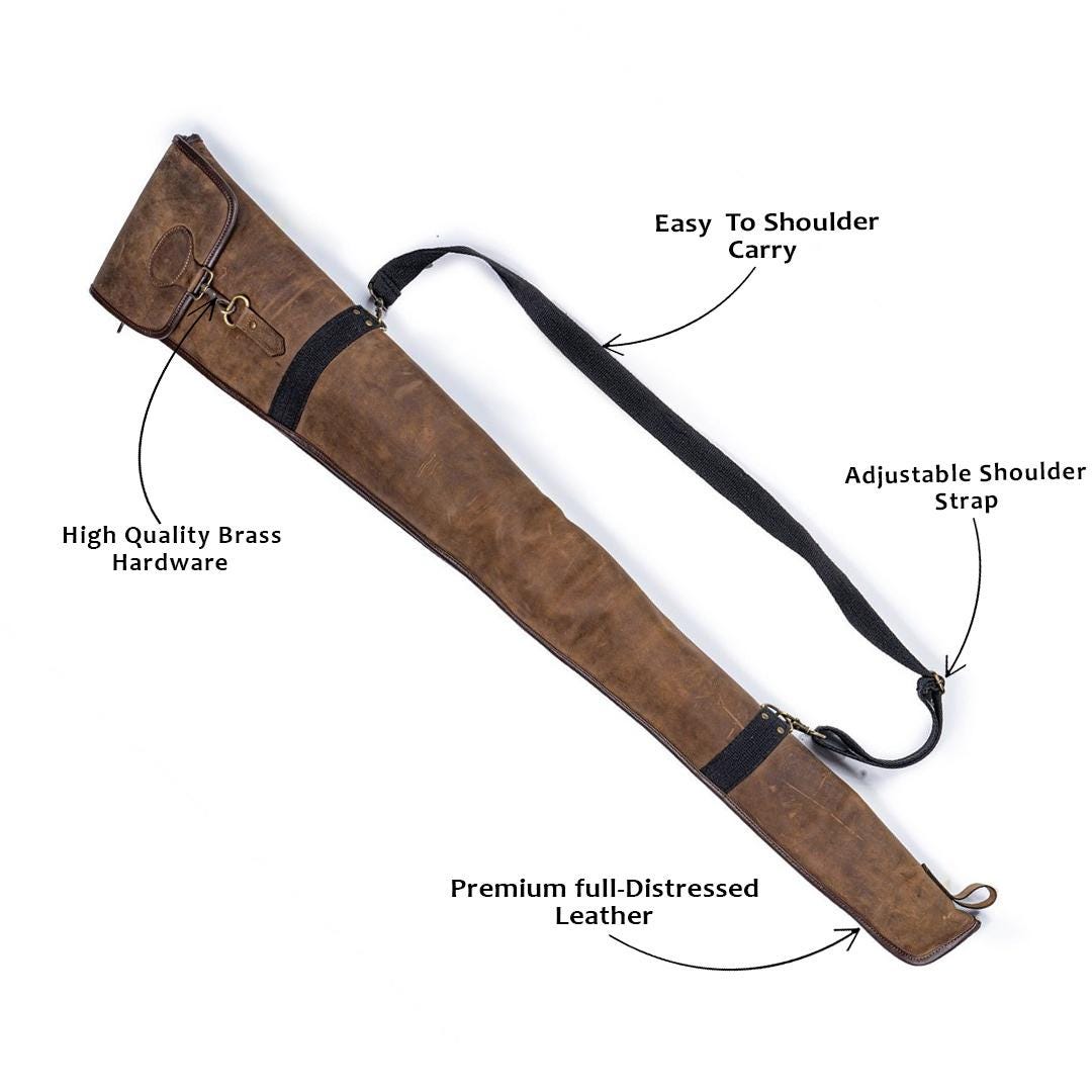 Genuine Leather Gear Slip Case: Distressed Cowhide Field Carry Bag