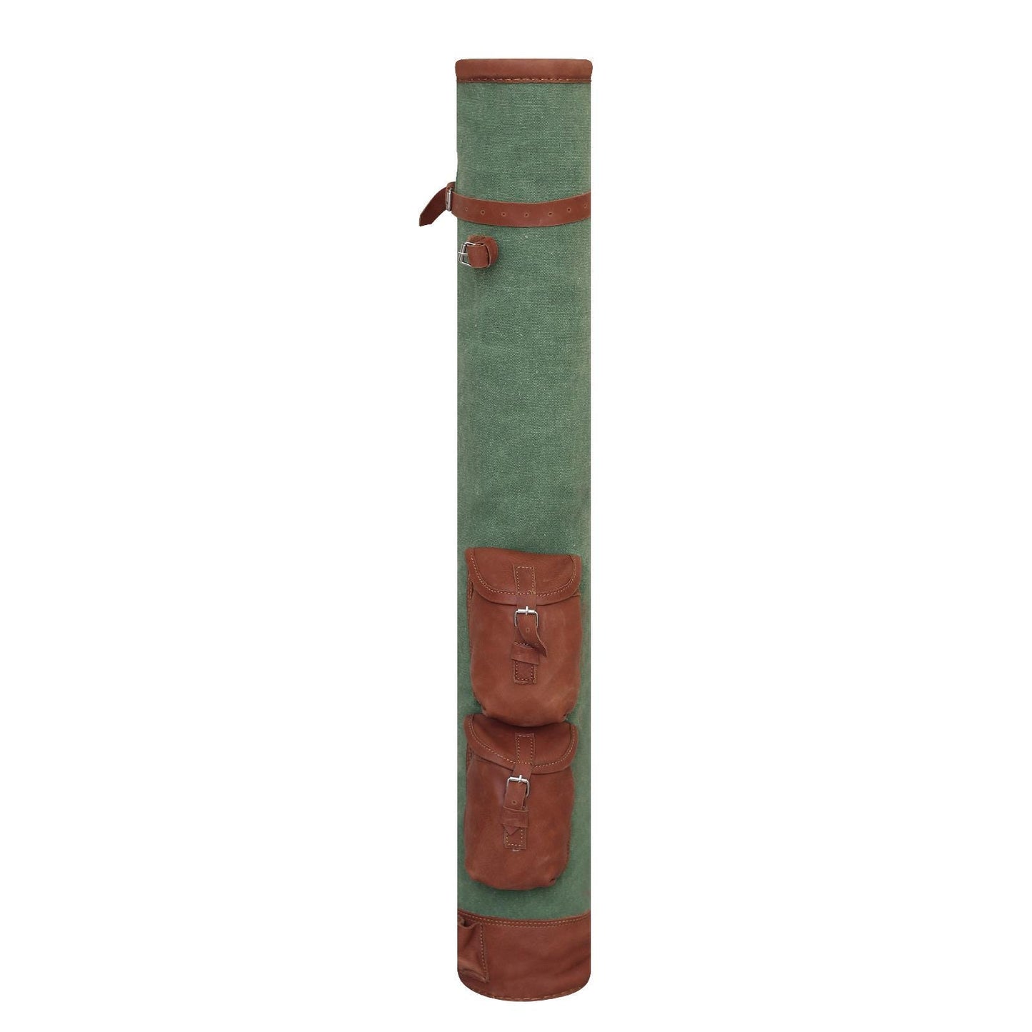 Canvas Sunday Golf Bag: Green & Tan Leather Trim, Pencil Carrier