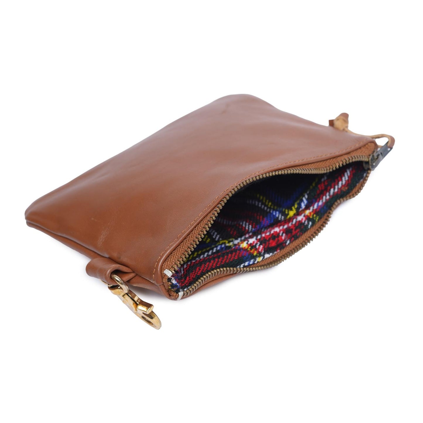 Handmade Leather Golf Pouch: Brass Hook Accessory Bag