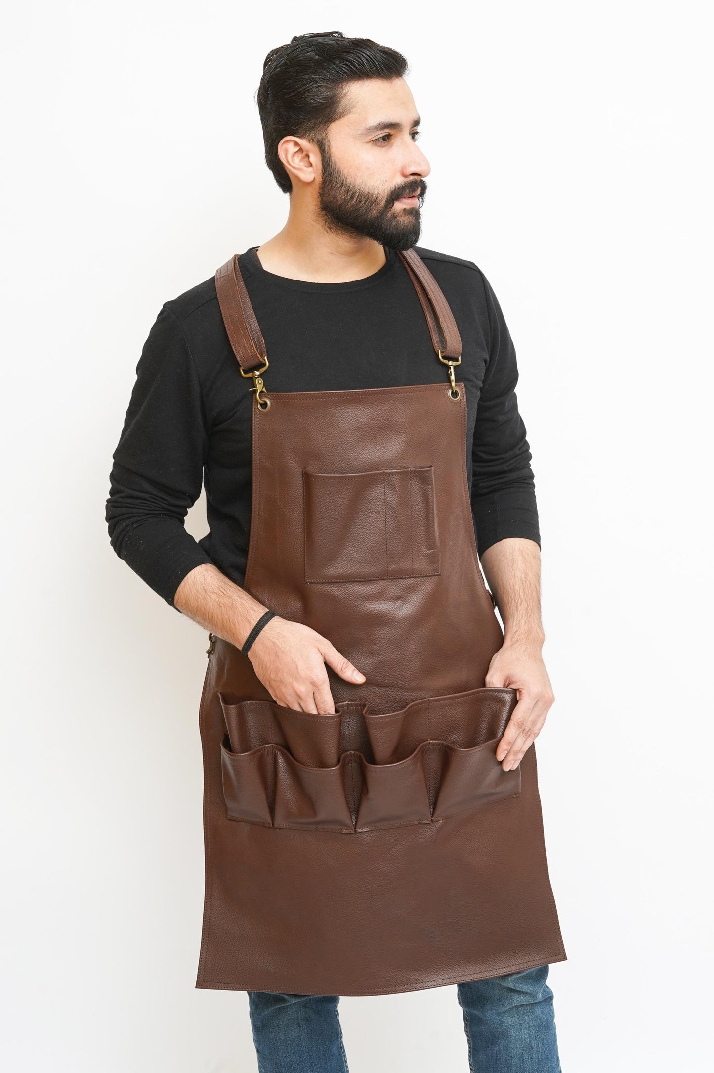 Full Grain Leather Apron: Handmade Rustic Artisan Work Apron