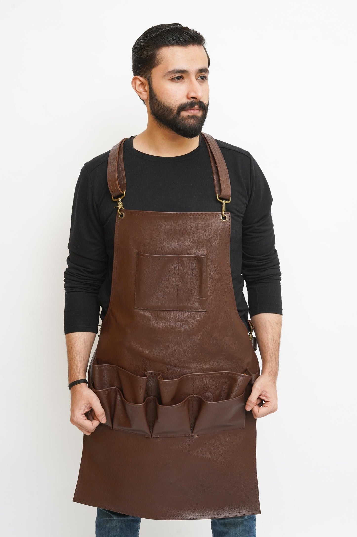 Full Grain Leather Apron: Handmade Rustic Artisan Work Apron