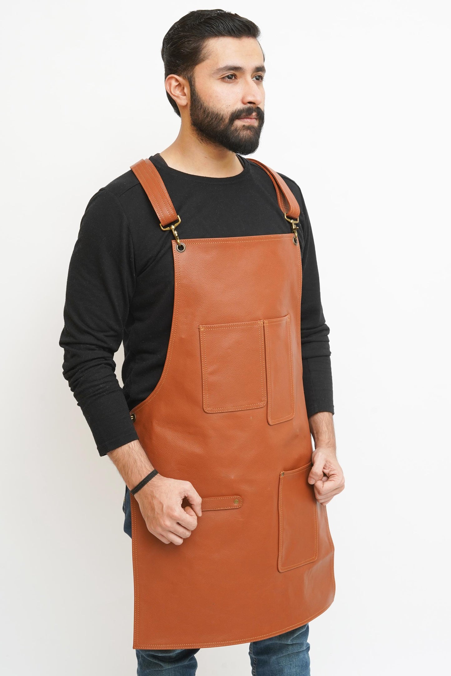 Handmade Full Grain Leather Apron: BBQ, Woodworking, Chef