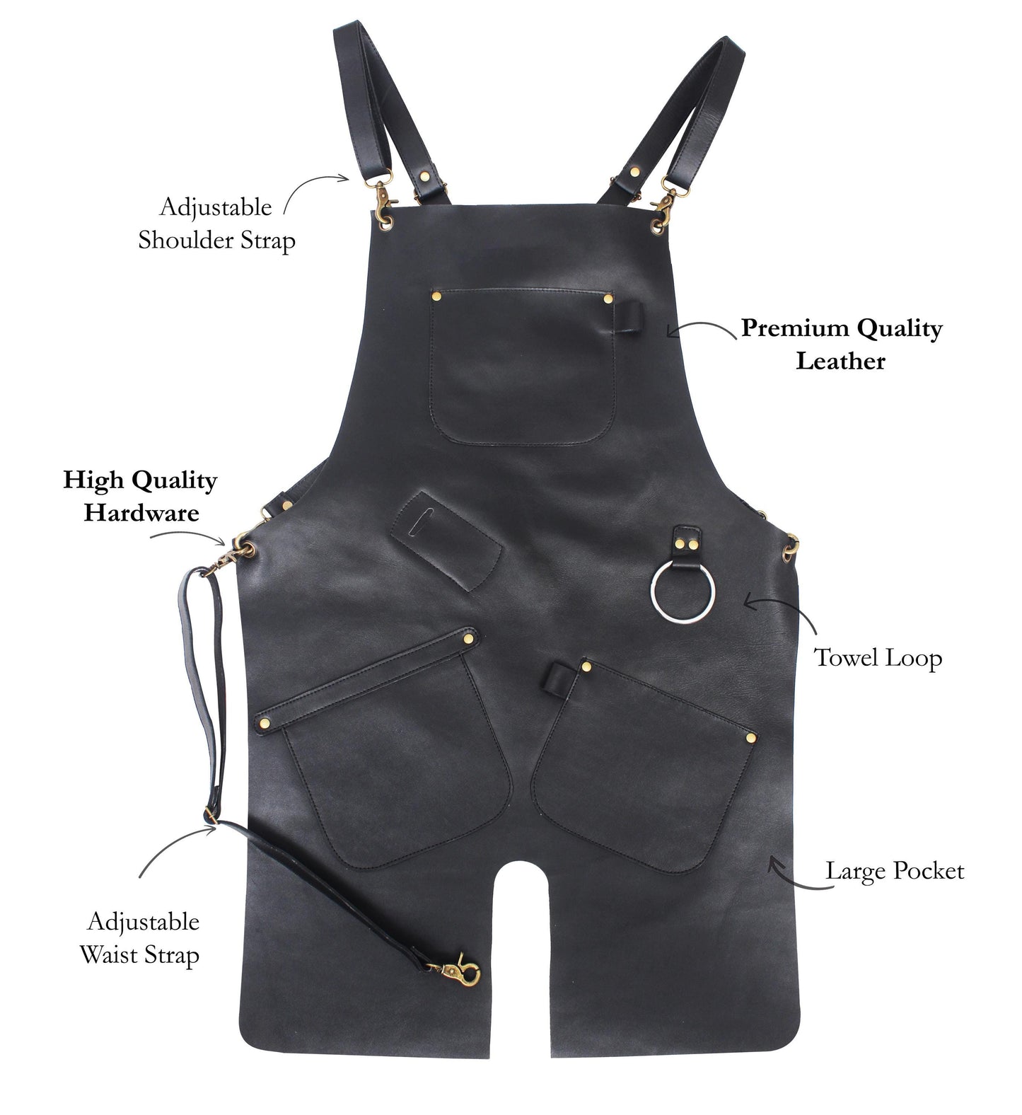 Genuine Leather Crossback Apron: Woodworking, BBQ, Blacksmith