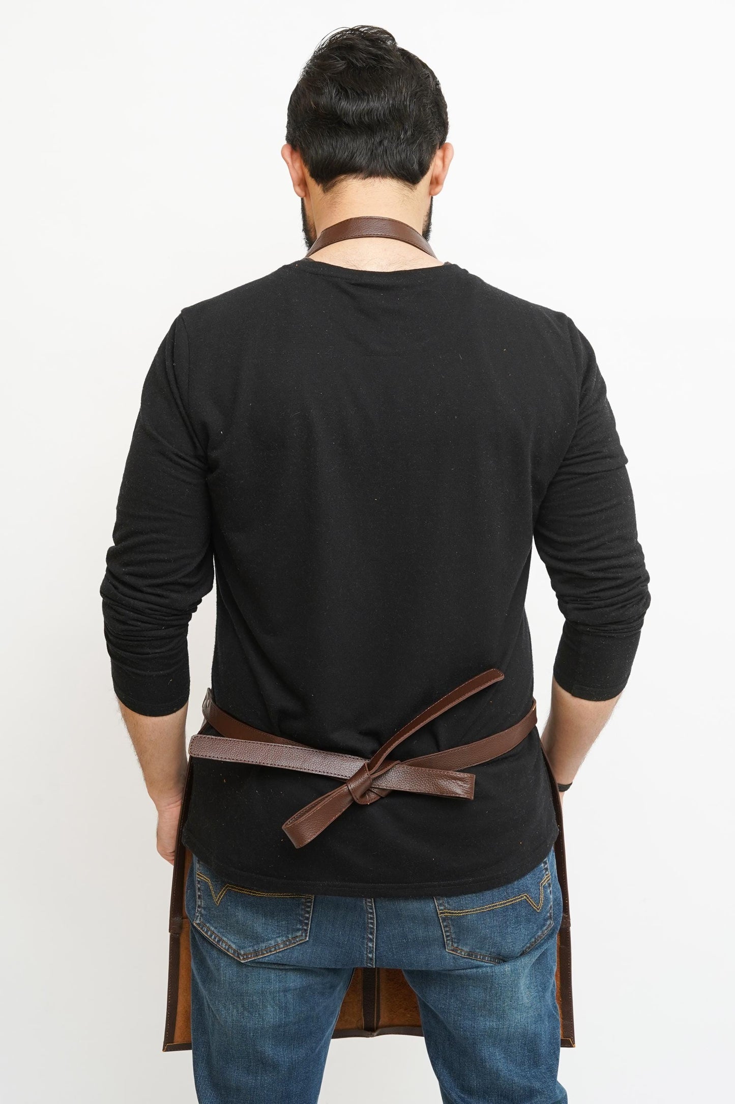 Full Grain Leather Apron: Adjustable Butcher, BBQ, Woodworking