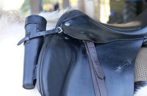 Leather Hunting Flask with Saddle Attach Case: Stainless Steel, Rustic Outdoor Accessory