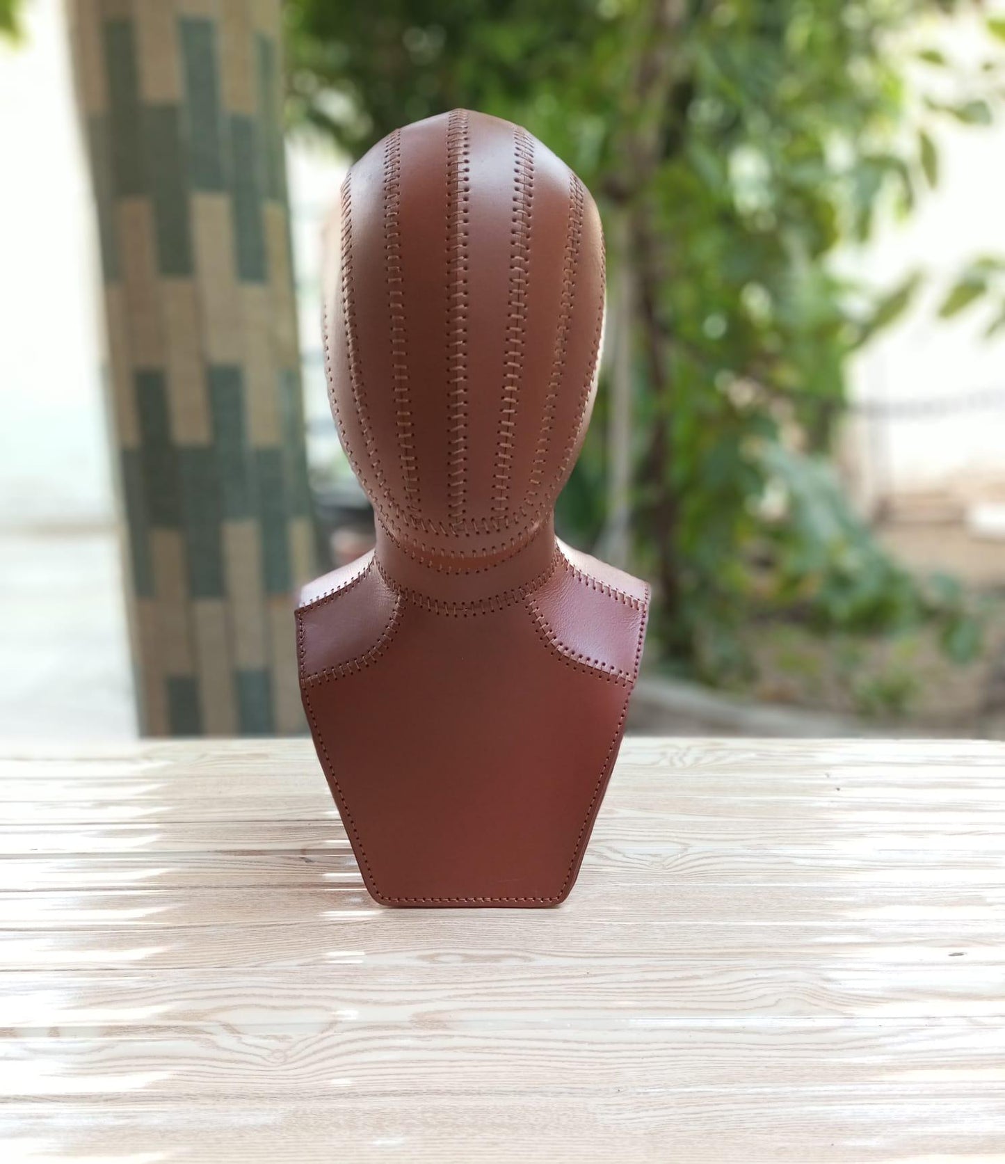 Handmade Leather Steampunk Mannequin Head: Vintage Style Display Bust