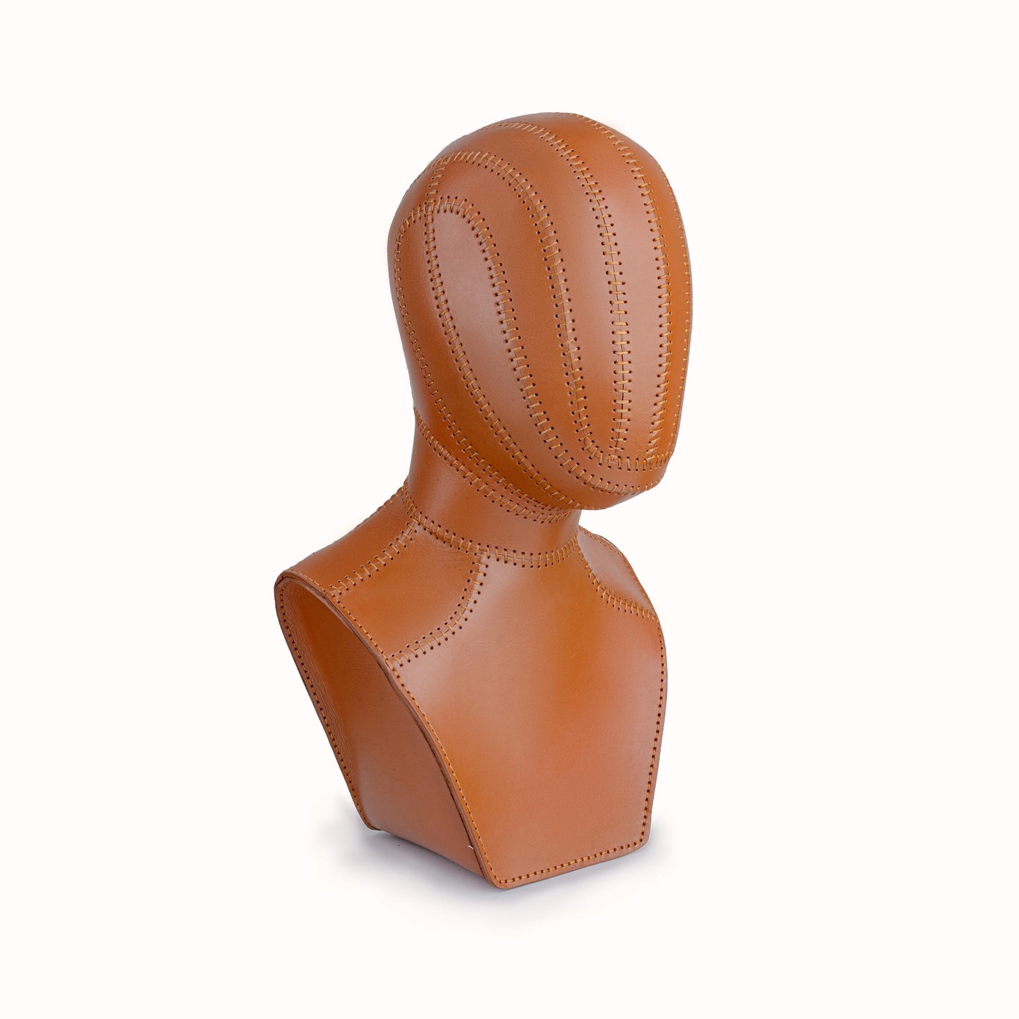 Handmade Leather Steampunk Mannequin Head: Vintage Style Display Bust