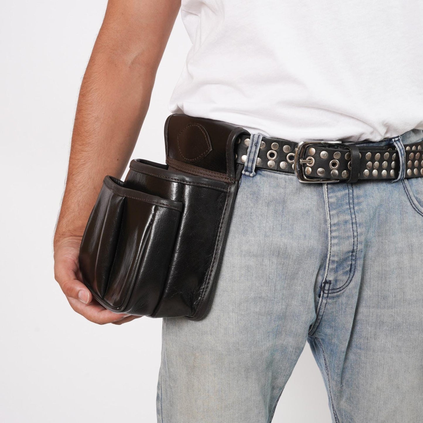 Handmade Leather Belt Pouch with Loop: Rustic Utility Storage