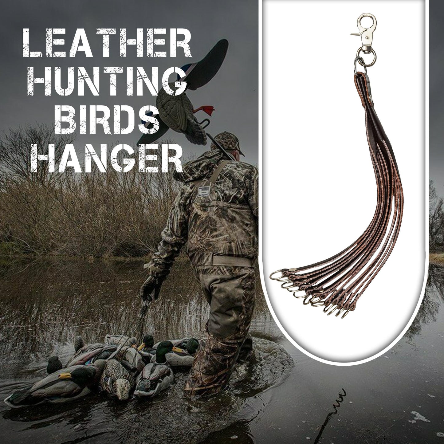 Handcrafted Leather Bird Carrier Strap: Waterfowl & Field Sports