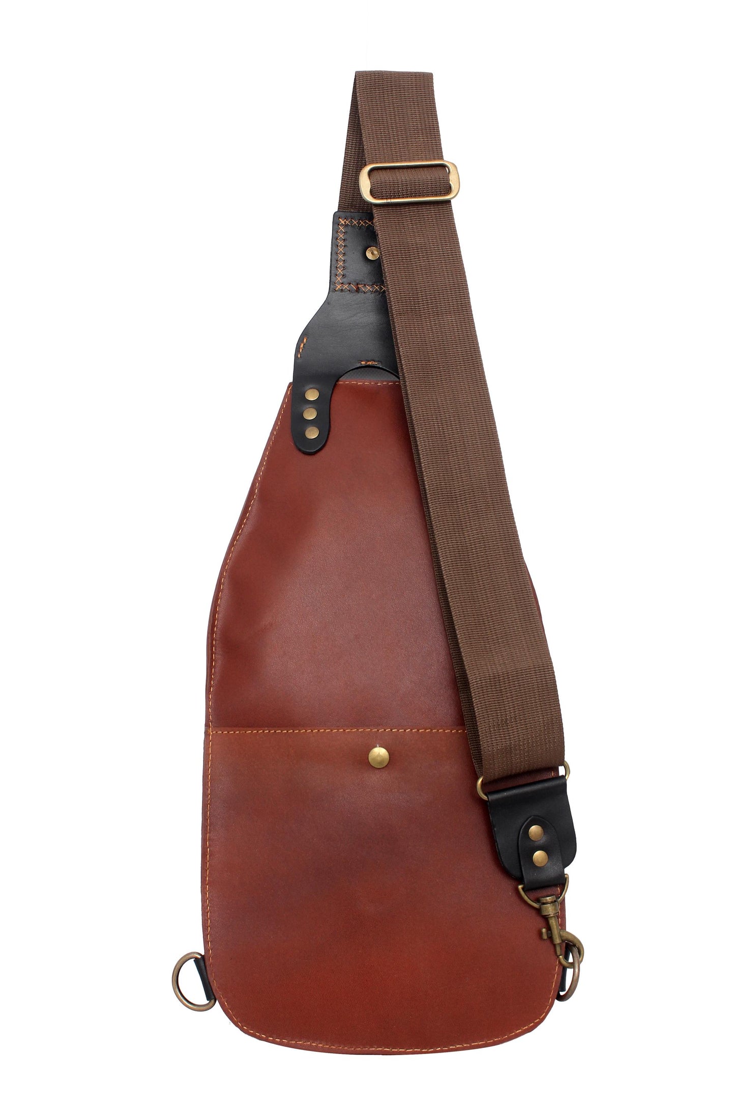Handmade Leather Sling Bag: Unisex Cowhide Messenger Bag