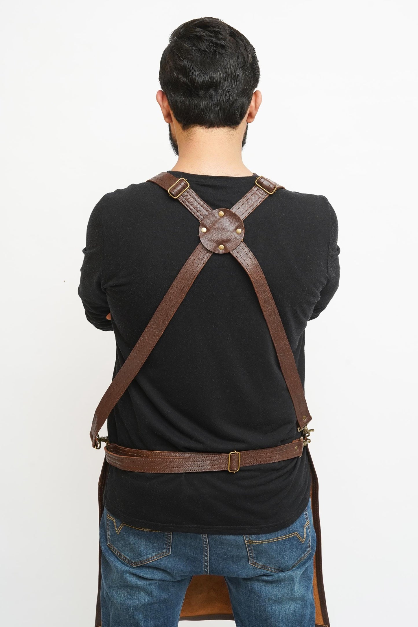 Full Grain Leather Apron: Handmade Rustic Artisan Work Apron
