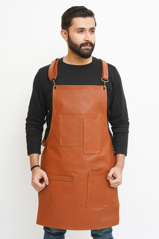 Handmade Full Grain Leather Apron: BBQ, Woodworking, Chef