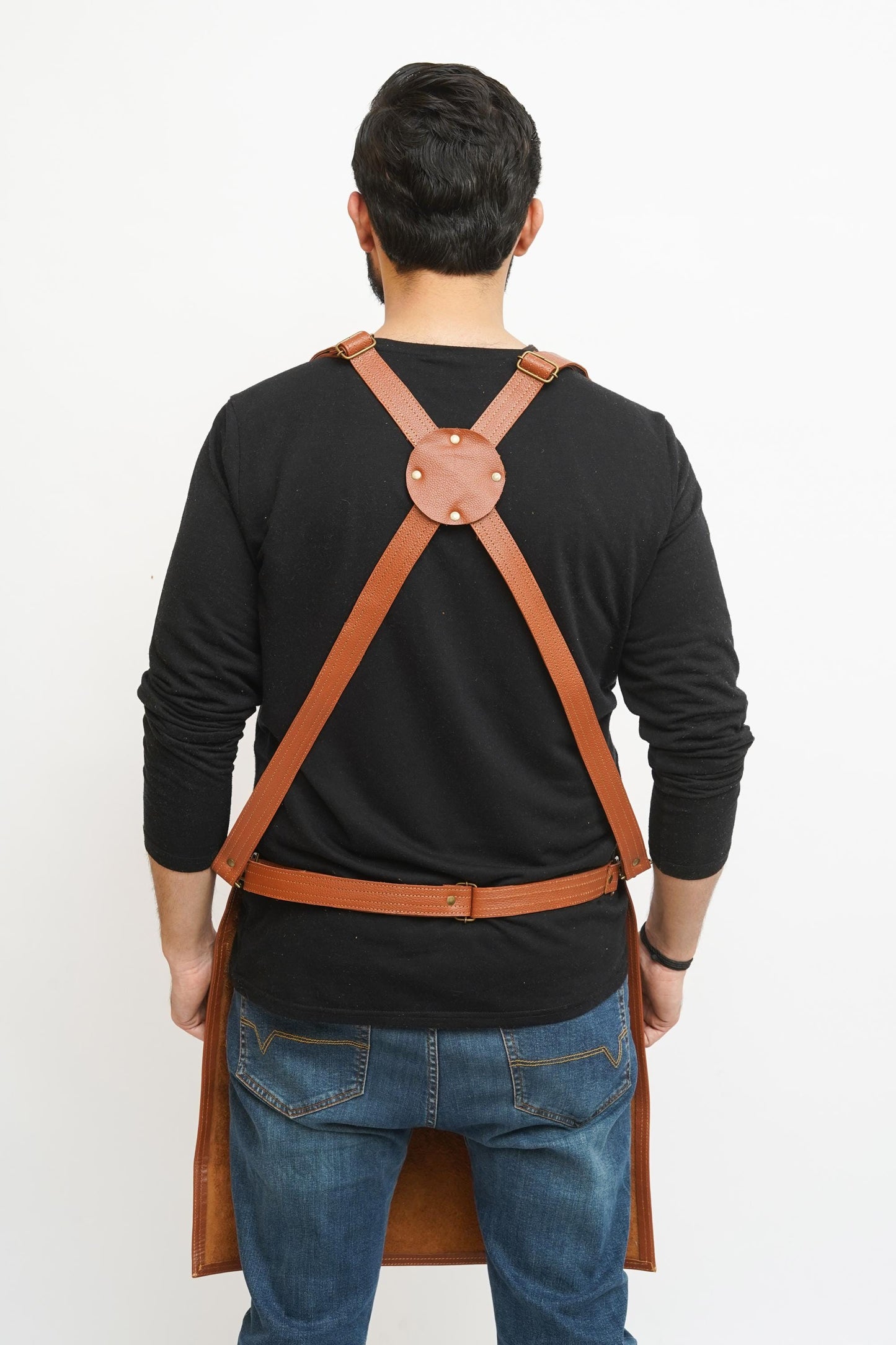 Handmade Full Grain Leather Apron: BBQ, Woodworking, Chef