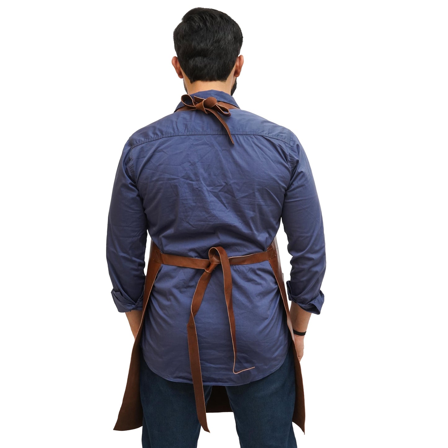 Handmade Full Grain Leather Work Apron: BBQ, Butcher, Woodworker