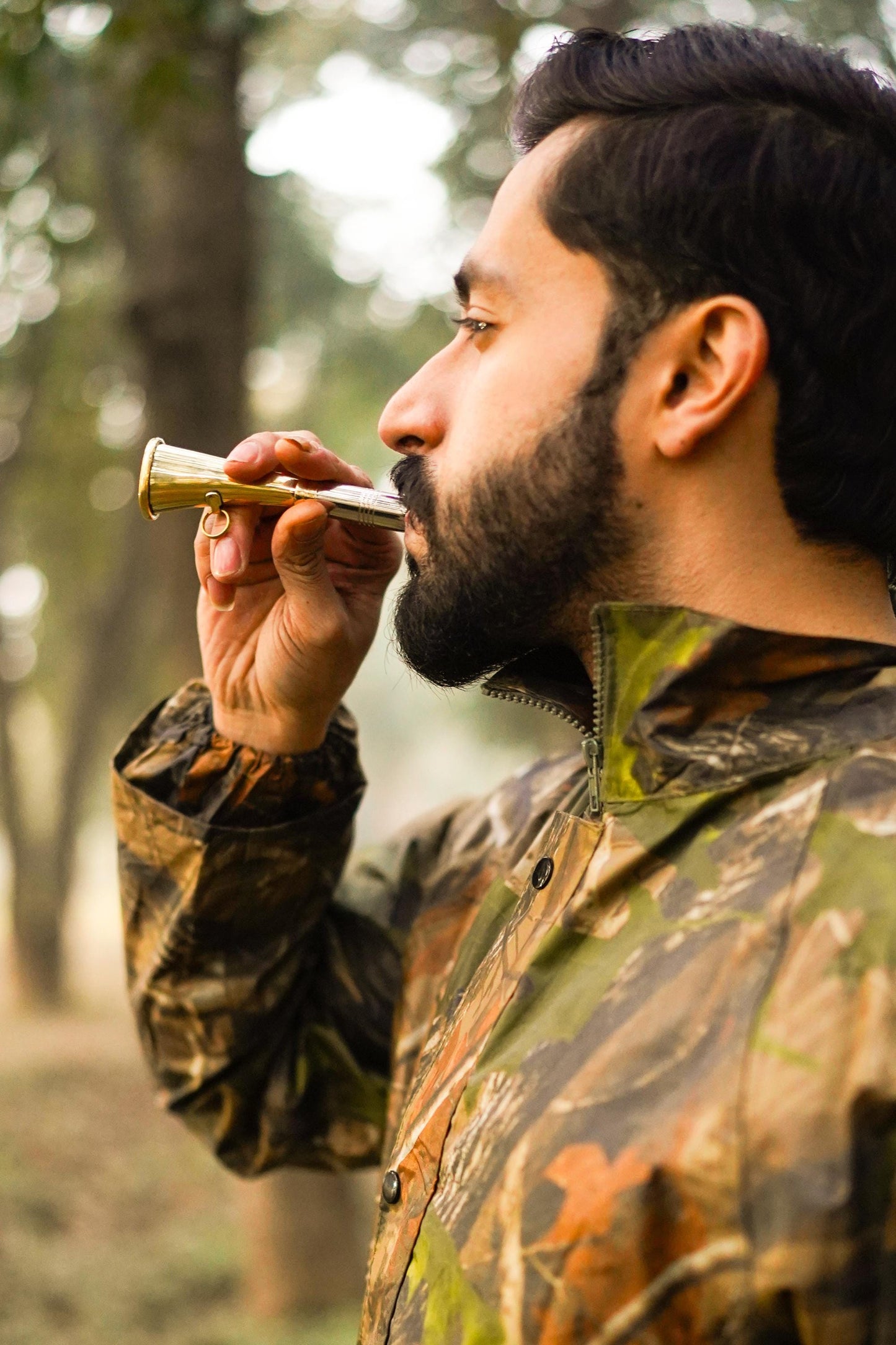 Handcrafted Brass Hunting Horn: Traditional Fox Bugle