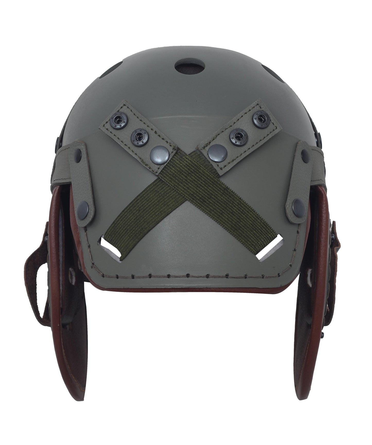 WWII M1938 Leather Tanker Helmet Replica: U.S. Army Reenactment
