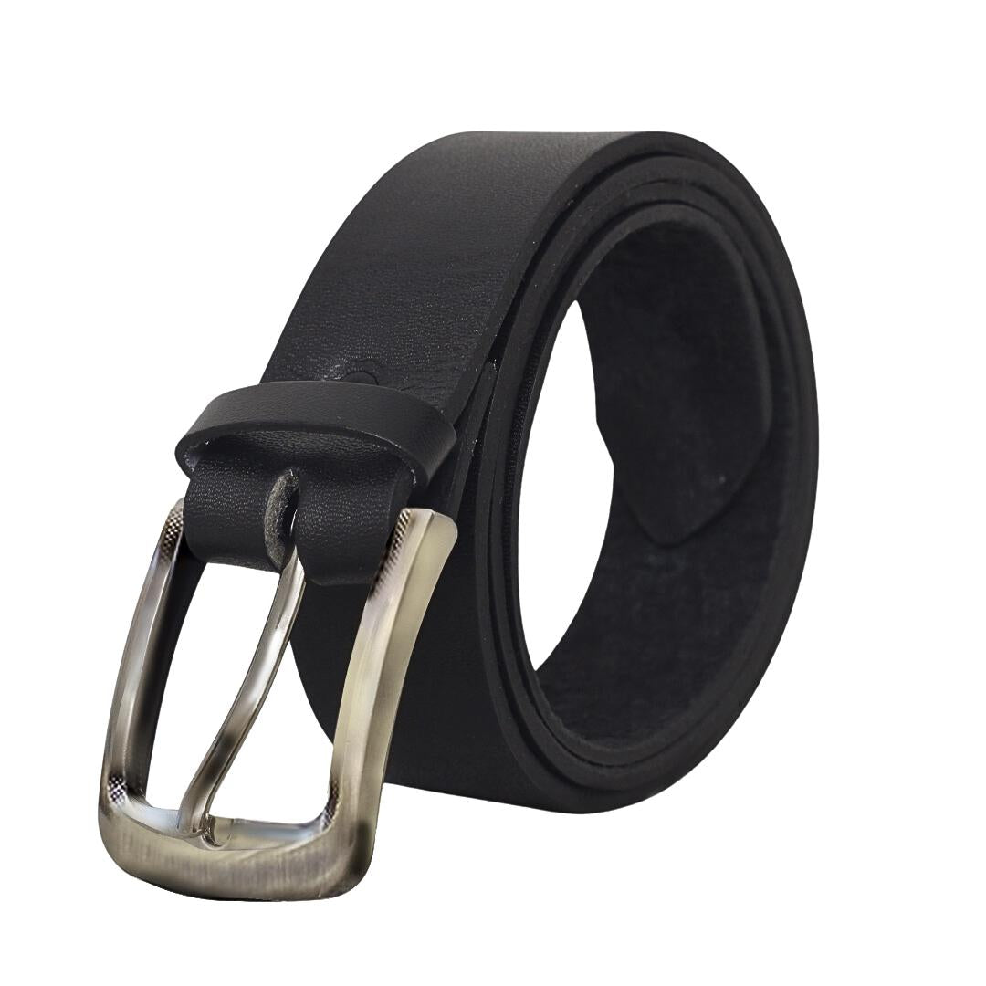 Genuine Leather Belt Mens: Classic Trouser Belt with Sturdy Buckle