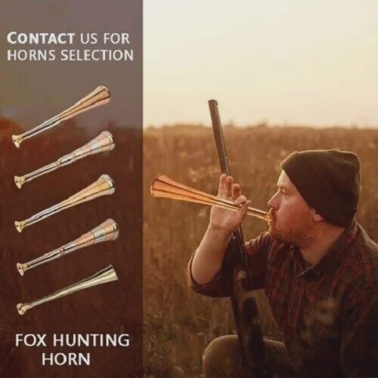 Handcrafted Copper & Brass Fox Hunting Horn - Traditional Bugle