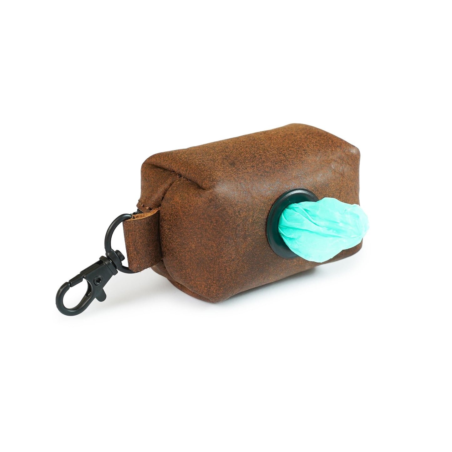 Handmade Leather Dog Poop Bag Holder: Durable Pet Waste Dispenser