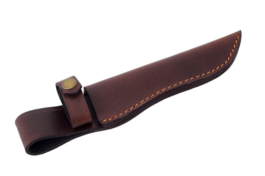 Handmade Leather Knife Sheath: Vertical Carry, Full-Grain Cowhide