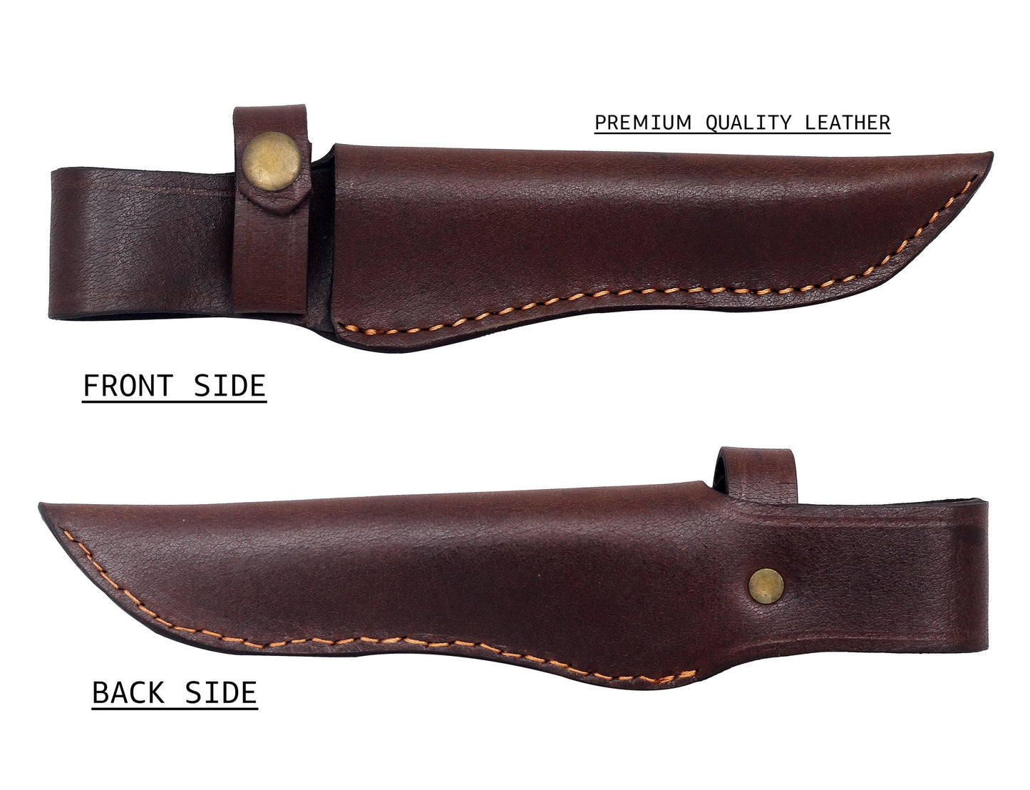 Handmade Leather Knife Sheath: Vertical Carry, Full-Grain Cowhide