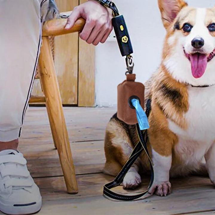 Handmade Leather Dog Poop Bag Holder: Durable Pet Waste Dispenser