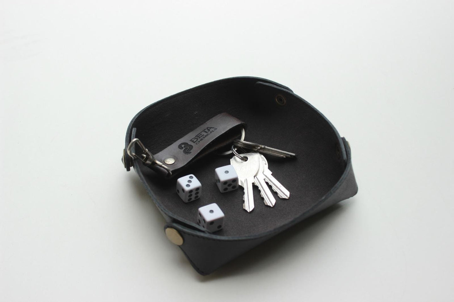 Genuine Leather Valet Tray, Cowhide Desk Organizer, Anniversary Gift